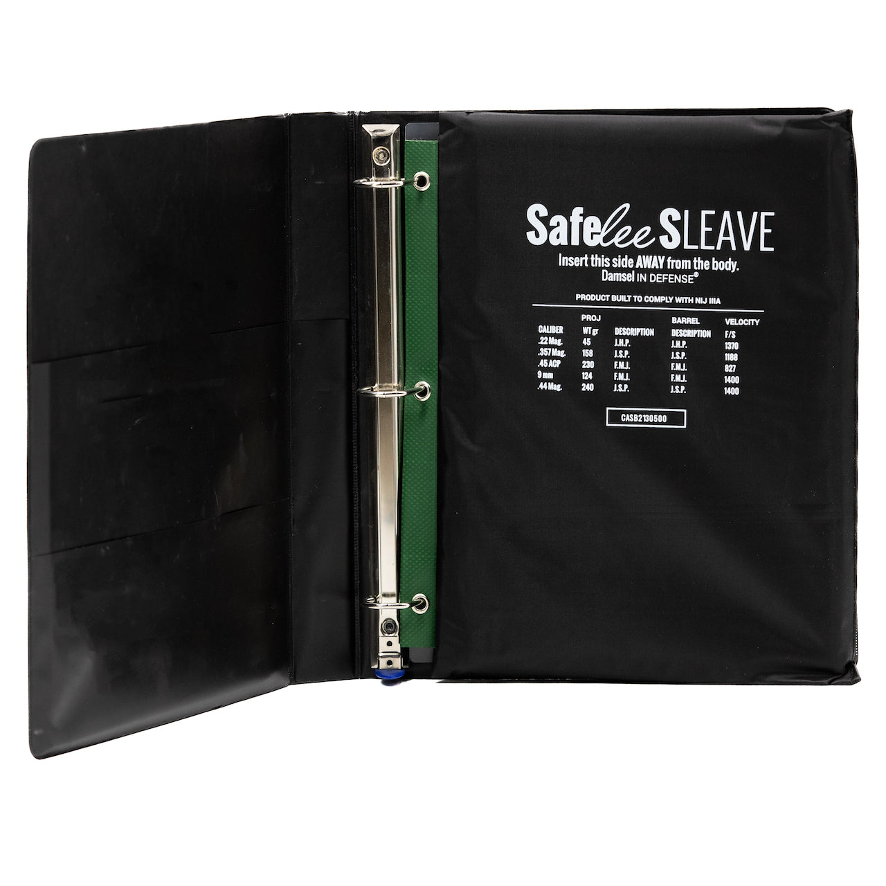 SafeLee Sleave 3 Ring Binder - Bulletproof Panel