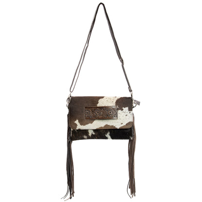 Hide Away Bag - Cross Body Cuff Clutch w/ Fringe Brown
