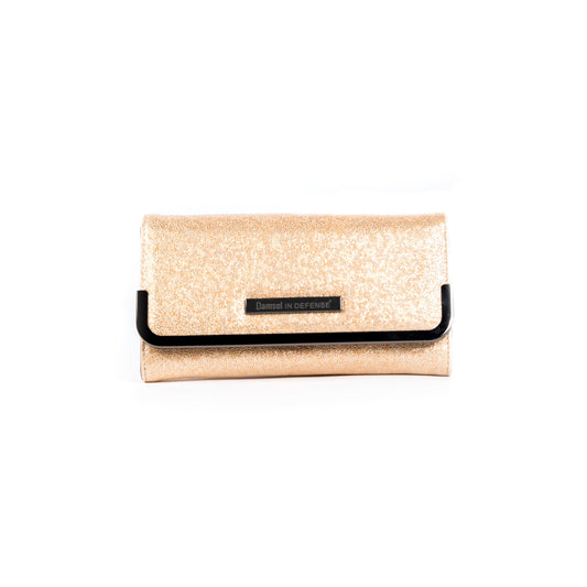 Damsel in Defense Branded Wallet - Gold
